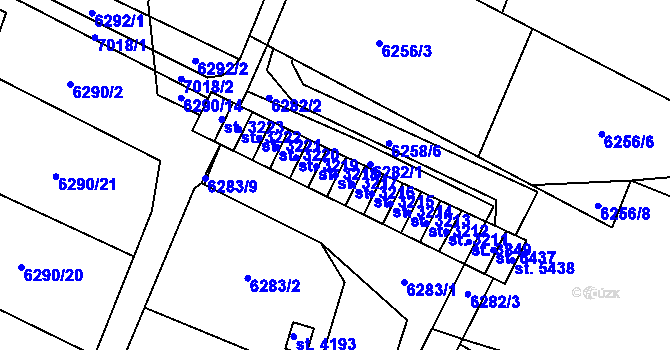 Parcela st. 3217 v KÚ Žatec, Katastrální mapa