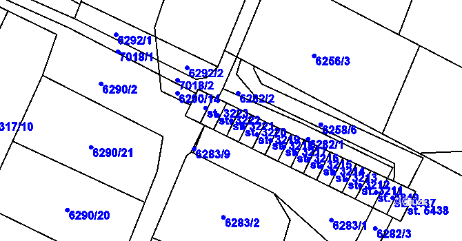 Parcela st. 3221 v KÚ Žatec, Katastrální mapa