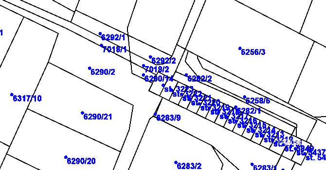 Parcela st. 3223 v KÚ Žatec, Katastrální mapa