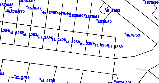 Parcela st. 3257 v KÚ Žatec, Katastrální mapa