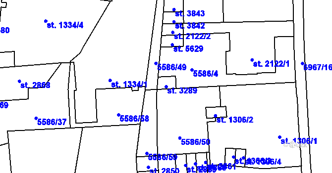 Parcela st. 3289 v KÚ Žatec, Katastrální mapa