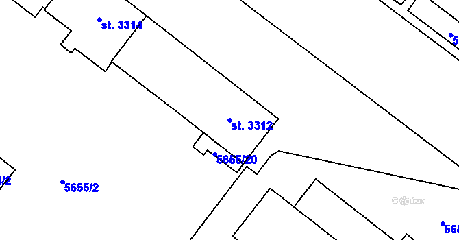 Parcela st. 3312 v KÚ Žatec, Katastrální mapa
