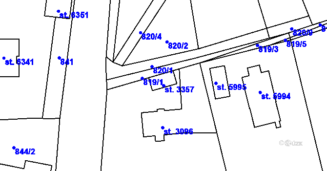 Parcela st. 3357 v KÚ Žatec, Katastrální mapa