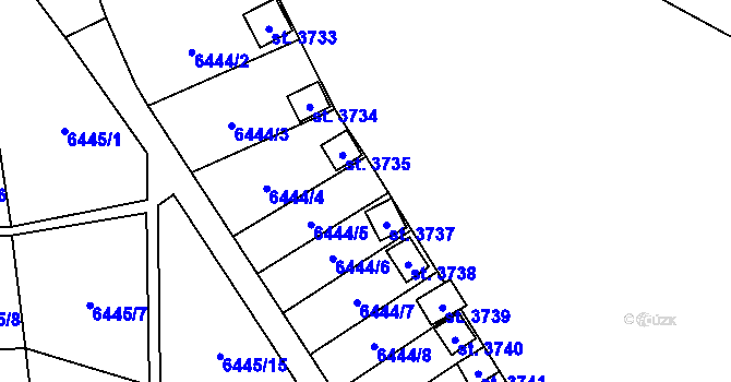 Parcela st. 3736 v KÚ Žatec, Katastrální mapa