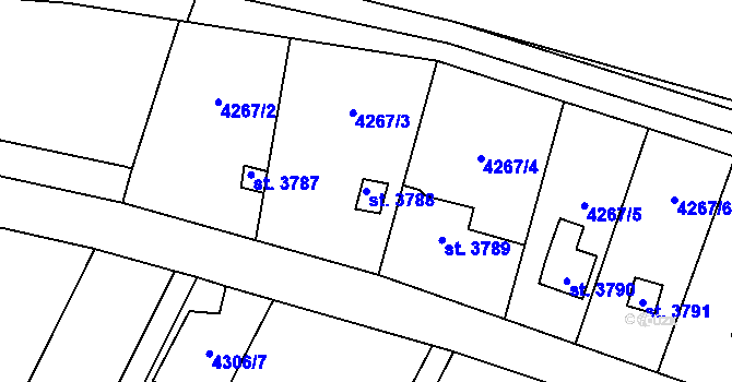 Parcela st. 3788 v KÚ Žatec, Katastrální mapa