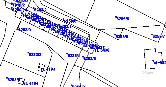 Parcela st. 3849 v KÚ Žatec, Katastrální mapa