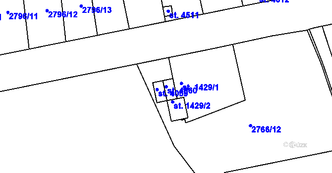 Parcela st. 4060 v KÚ Žatec, Katastrální mapa