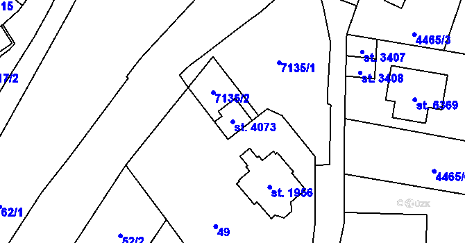 Parcela st. 4073 v KÚ Žatec, Katastrální mapa