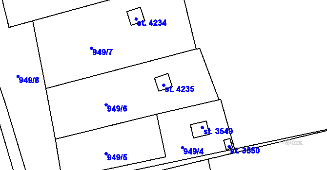 Parcela st. 4235 v KÚ Žatec, Katastrální mapa