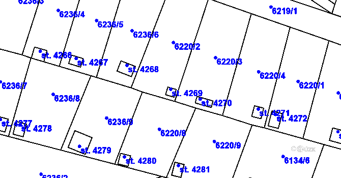Parcela st. 4269 v KÚ Žatec, Katastrální mapa