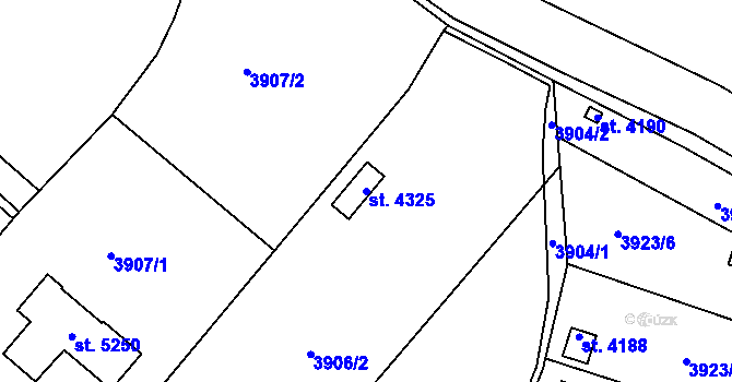 Parcela st. 4325 v KÚ Žatec, Katastrální mapa