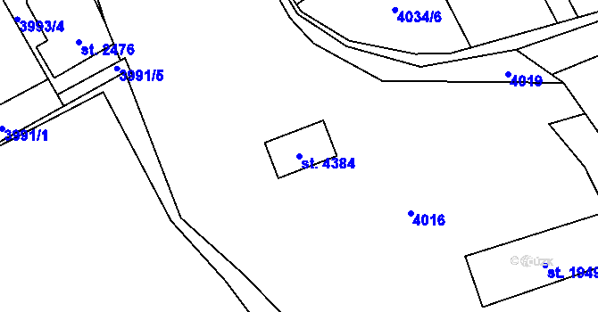Parcela st. 4384 v KÚ Žatec, Katastrální mapa