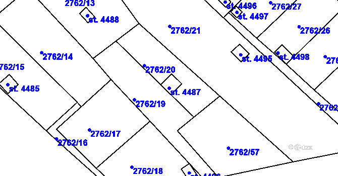 Parcela st. 4487 v KÚ Žatec, Katastrální mapa