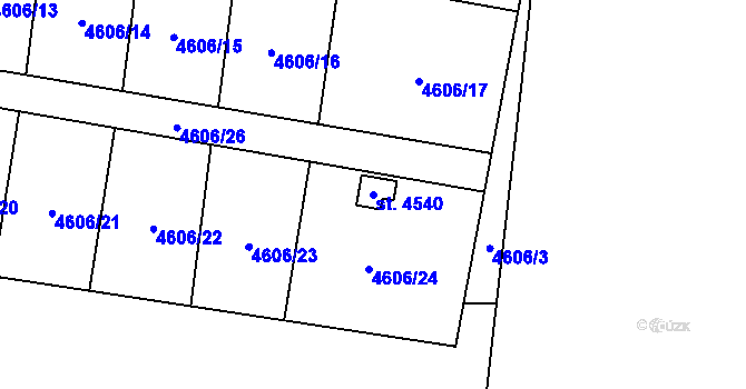 Parcela st. 4540 v KÚ Žatec, Katastrální mapa