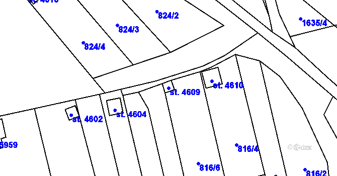 Parcela st. 4609 v KÚ Žatec, Katastrální mapa