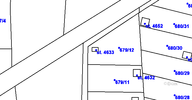 Parcela st. 4633 v KÚ Žatec, Katastrální mapa