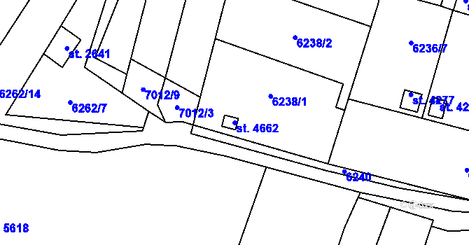 Parcela st. 4662 v KÚ Žatec, Katastrální mapa
