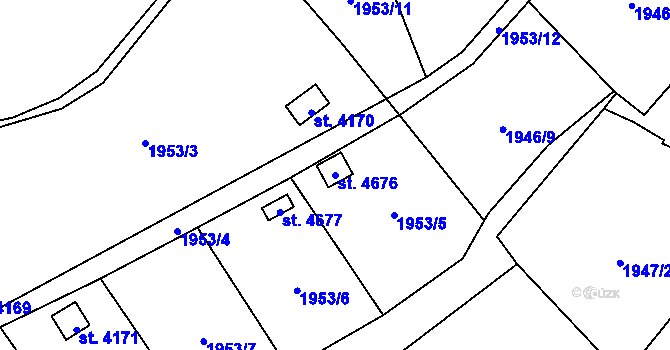 Parcela st. 4676 v KÚ Žatec, Katastrální mapa