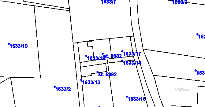 Parcela st. 4682 v KÚ Žatec, Katastrální mapa