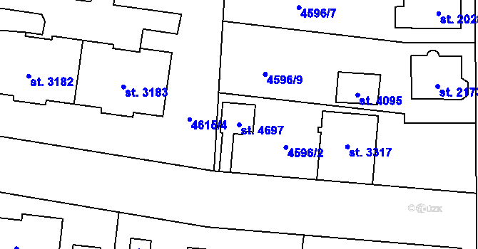 Parcela st. 4697 v KÚ Žatec, Katastrální mapa