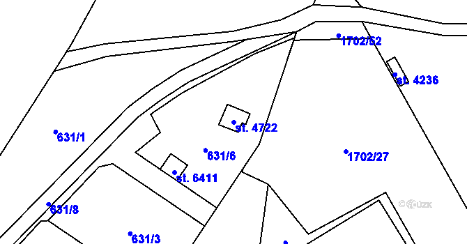 Parcela st. 4722 v KÚ Žatec, Katastrální mapa