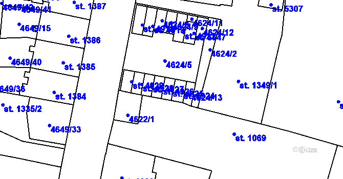 Parcela st. 4925 v KÚ Žatec, Katastrální mapa
