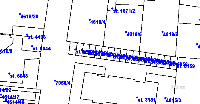 Parcela st. 5147 v KÚ Žatec, Katastrální mapa