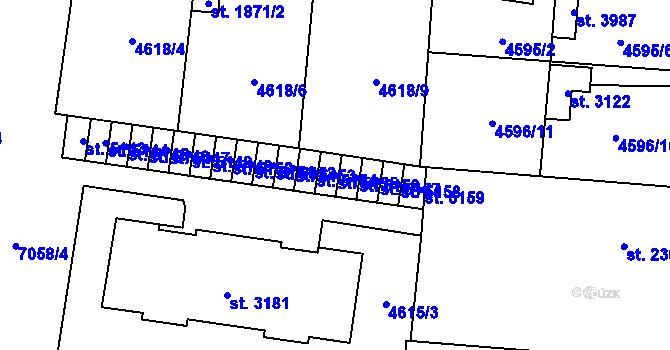 Parcela st. 5155 v KÚ Žatec, Katastrální mapa