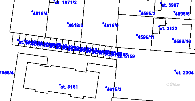 Parcela st. 5156 v KÚ Žatec, Katastrální mapa