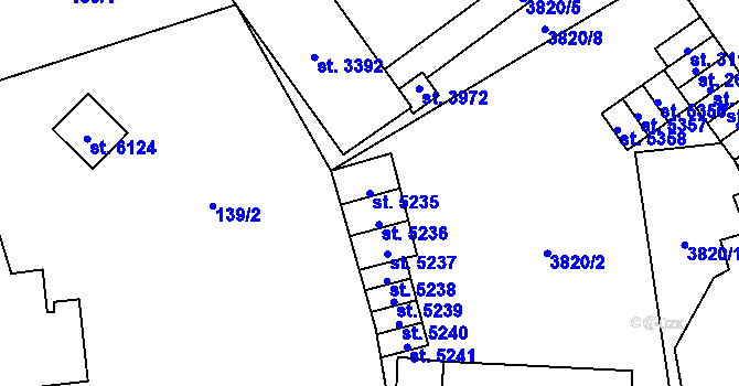 Parcela st. 5235 v KÚ Žatec, Katastrální mapa