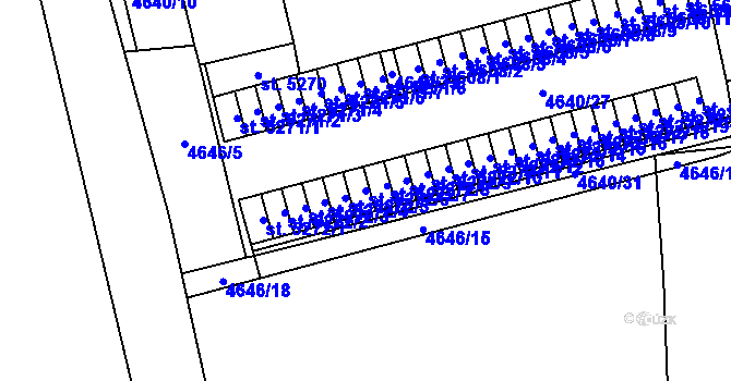 Parcela st. 5272/6 v KÚ Žatec, Katastrální mapa