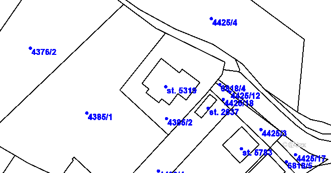 Parcela st. 5319 v KÚ Žatec, Katastrální mapa