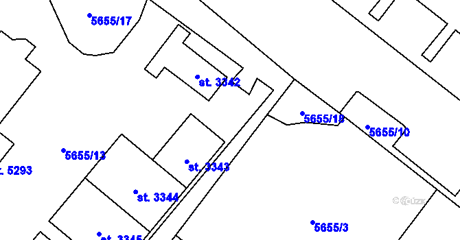 Parcela st. 5329 v KÚ Žatec, Katastrální mapa