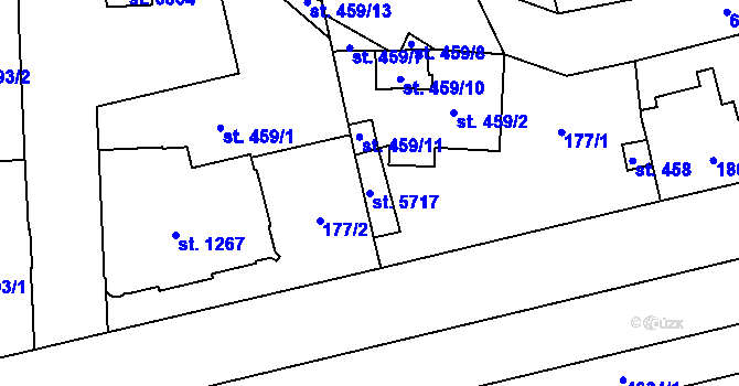 Parcela st. 5717 v KÚ Žatec, Katastrální mapa