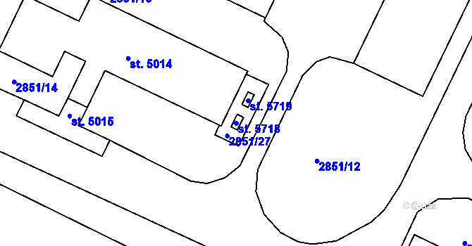 Parcela st. 5718 v KÚ Žatec, Katastrální mapa