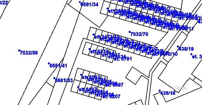 Parcela st. 5807 v KÚ Žatec, Katastrální mapa