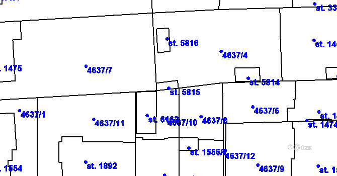 Parcela st. 5815 v KÚ Žatec, Katastrální mapa