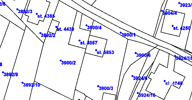 Parcela st. 5853 v KÚ Žatec, Katastrální mapa