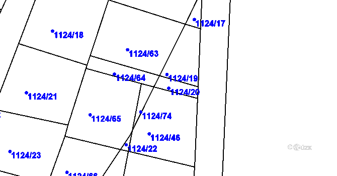Parcela st. 1124/20 v KÚ Žatec, Katastrální mapa