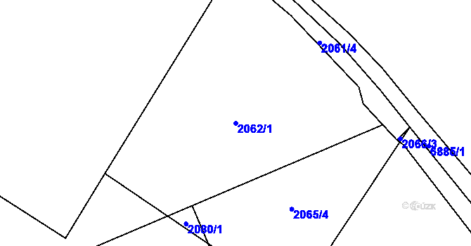 Parcela st. 2062/1 v KÚ Žatec, Katastrální mapa
