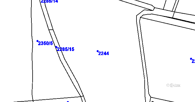 Parcela st. 2244 v KÚ Žatec, Katastrální mapa