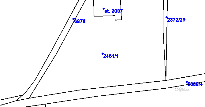 Parcela st. 2461/1 v KÚ Žatec, Katastrální mapa