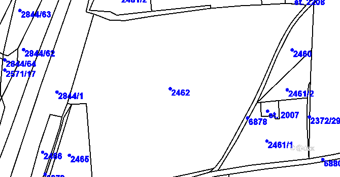 Parcela st. 2462 v KÚ Žatec, Katastrální mapa
