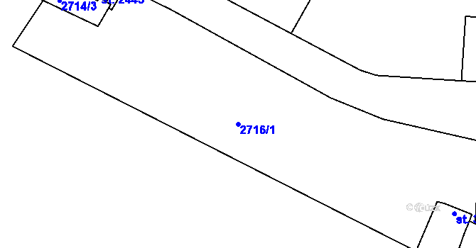 Parcela st. 2716/1 v KÚ Žatec, Katastrální mapa