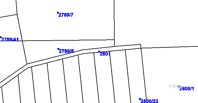 Parcela st. 2801 v KÚ Žatec, Katastrální mapa