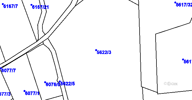 Parcela st. 5622/3 v KÚ Žatec, Katastrální mapa