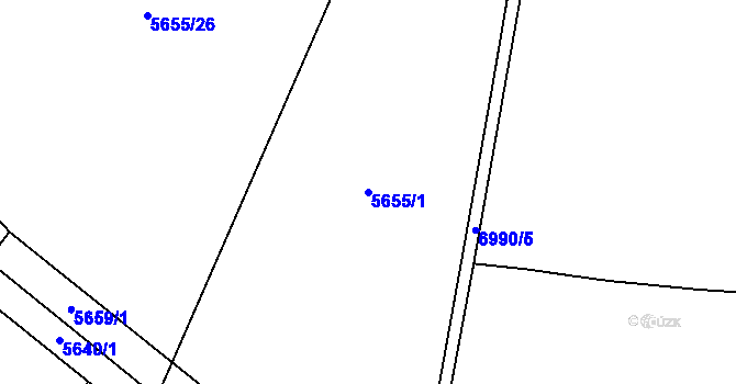 Parcela st. 5655/1 v KÚ Žatec, Katastrální mapa