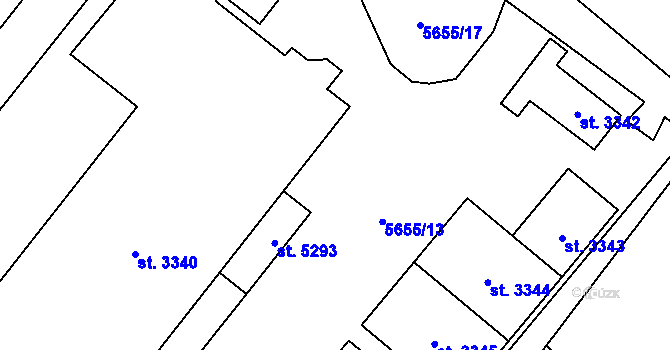 Parcela st. 5655/15 v KÚ Žatec, Katastrální mapa