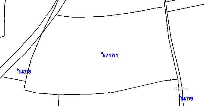 Parcela st. 5717/1 v KÚ Žatec, Katastrální mapa
