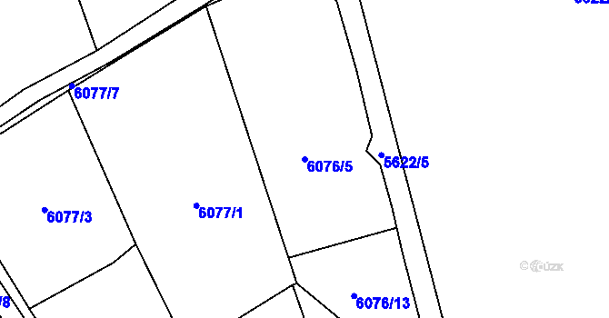 Parcela st. 6076/5 v KÚ Žatec, Katastrální mapa